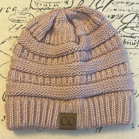 C.C Accessories - C.C Cable Knit Beanie Ribbed Knitted Winter Hat Slouchy Fit Pink Womens OS